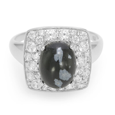 Schneeflocken-Obsidian-Silberring