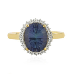 Blauer Mystik-Quarz-Silberring