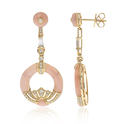 Pinkfarbener Opal-Goldohrringe (CIRARI)