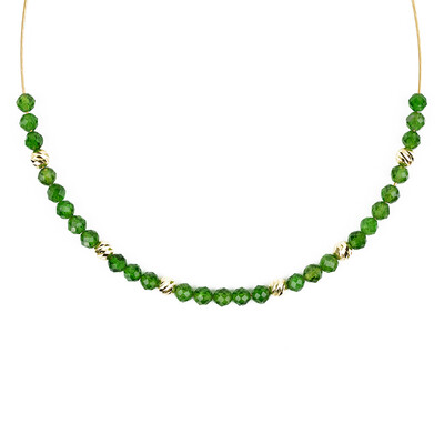 Russischer Diopsid-Edelstahlcollier