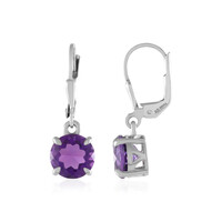 Sambia-Amethyst-Silberohrringe