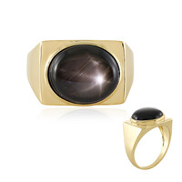 Schwarzer Stern-Saphir-Goldring