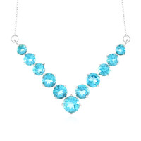 Paraibafarbener Topas-Silbercollier