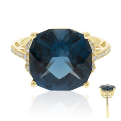 Londonblauer Topas-Goldring