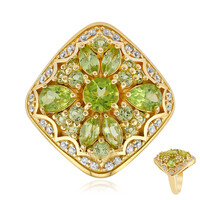 Burmesischer Peridot-Silberring