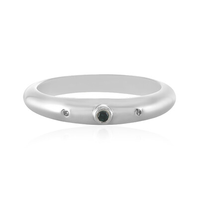 Blauer I2 Diamant-Silberring