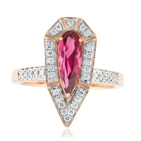 Brasilianischer Pinkfarbener Turmalin-Goldring (TPC)