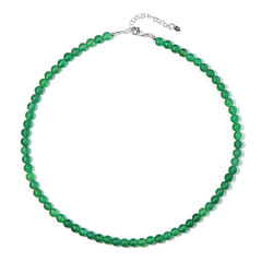 Grüner Onyx-Silberhalskette