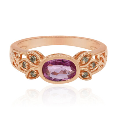 Pinkfarbener Saphir-Goldring (Annette)