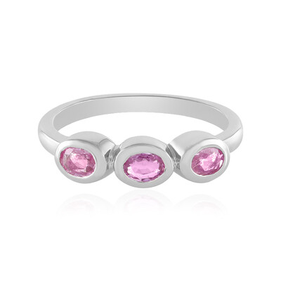 Pinkfarbener Saphir-Silberring