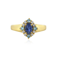Blauer Stern-Saphir-Silberring