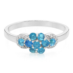 Neonblauer Apatit-Silberring
