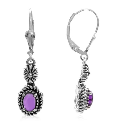 Sambia-Amethyst-Silberohrringe (Desert Chic)