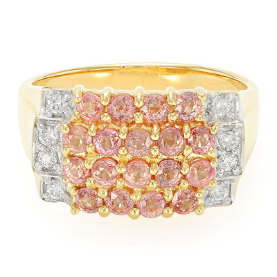 Nicht erhitzter Padparadscha-Saphir-Goldring (AMAYANI)