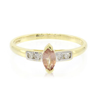 Nicht erhitzter Padparadscha-Saphir-Goldring