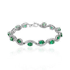 Sambia-Smaragd-Silberarmband