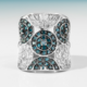 Blauer Diamant-Silberring