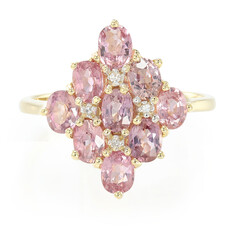 Nicht erhitzter Padparadscha-Saphir-Goldring (AMAYANI)