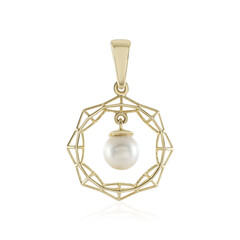 Weiße Süßwasserzuchtperlen-Goldanhänger (Ornaments by de Melo)