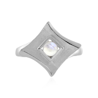 AAA-Regenbogen-Mondstein-Silberring (MONOSONO COLLECTION)