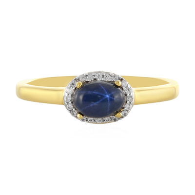 Blauer Stern-Saphir-Silberring
