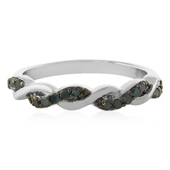 Blauer I3 Diamant-Silberring