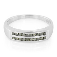 Smaragdgrüner Diamant-Silberring