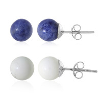 2er Set Edelstein-Silberohrringe