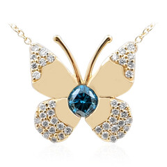 Blauer SI2 Brillant-Goldcollier (de Melo)