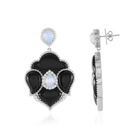 Schwarzer Achat-Silberohrringe (Dallas Prince Designs)
