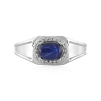 Blauer Stern-Saphir-Silberring
