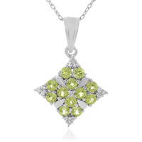 Peridot-Silberhalskette