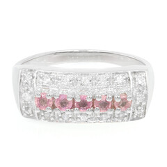 Pinkfarbener Ceylon-Saphir-Silberring