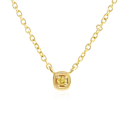 Gelber I3 Brillant-Silbercollier