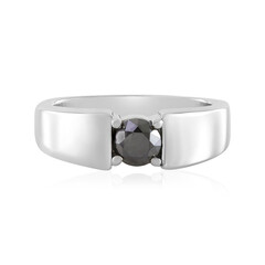 Schwarzer Brillant-Silberring