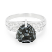 Schneeflocken-Obsidian-Silberring