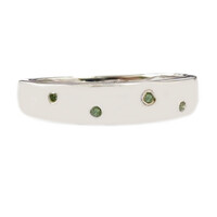 Grüner Diamant-Silberring