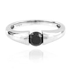 Schwarzer Diamant-Silberring