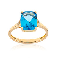 Schweizblauer Topas-Goldring