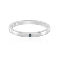 Blauer I3 Brillant-Silberring