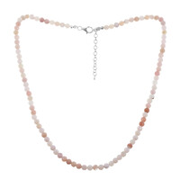 Pinkfarbener Opal-Silberhalskette