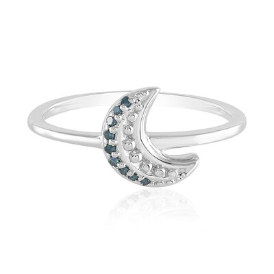 Blauer SI1 Diamant-Silberring