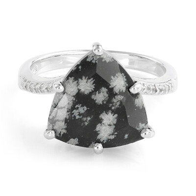 Schneeflocken-Obsidian-Silberring