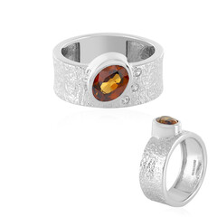 Oranger Zirkon-Silberring