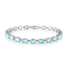 Blauer Apatit-Silberarmband