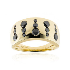 Schwarzer Brillant-Goldring (de Melo)