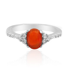 Äthiopischer Roter Opal-Silberring