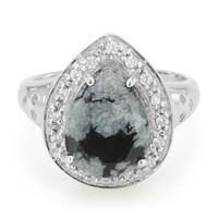 Schneeflocken-Obsidian-Silberring