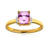Pinkfarbener Diaspor-Goldring (AMAYANI)