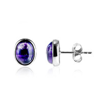 Chevron-Amethyst-Silberohrringe